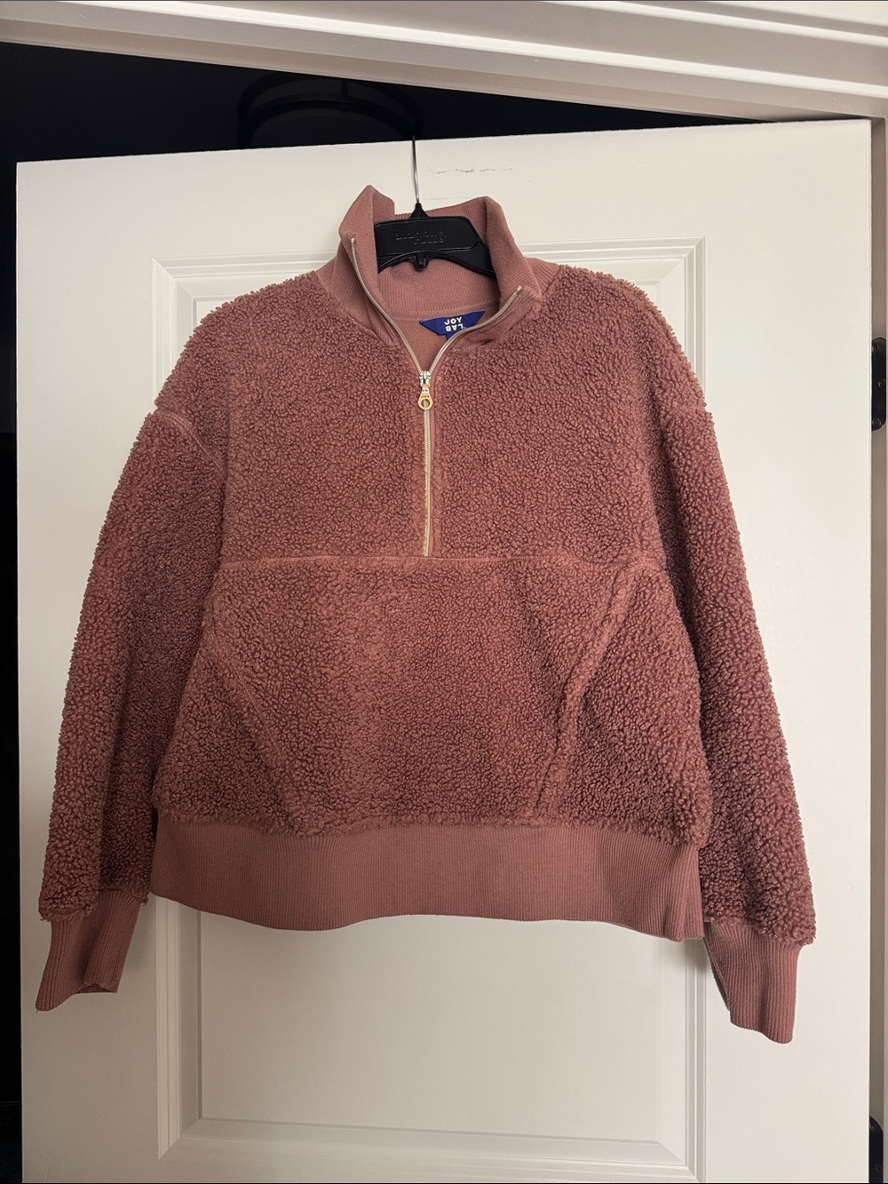 JoyLab Dusty Rose Sherpa Half-Zip Pullover